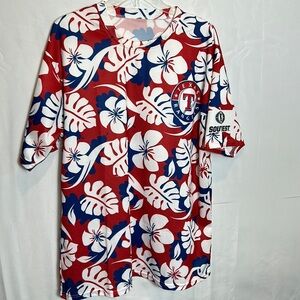 Texas Rangers Hawaiian Print Top  Pit to Pit 24 No tags or labels. Appears New